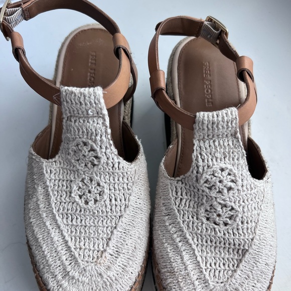 Free People Cream Crochet Platform Espadrille Sandals - Picture 8 of 8